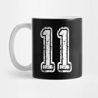 Number 11 Grungy in white Mug